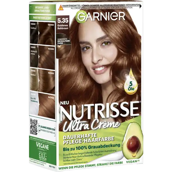 Ultra Crème Coloration Dauerhafte Pflege-Haarfarbe 5.35 Goldenes Rehbraun