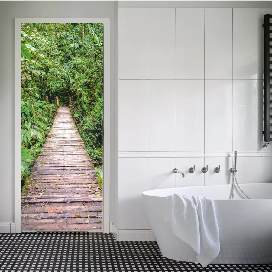 Nikima Türbild TB-07 selbstklebendes Türbild – Hängebrücke  Klebefolie bunt