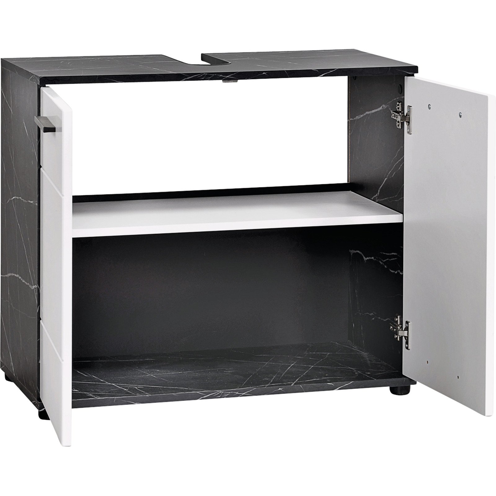 Lavaboy Bergen Marmor-Optik schwarz-weiss 70 x 61 x 35 cm