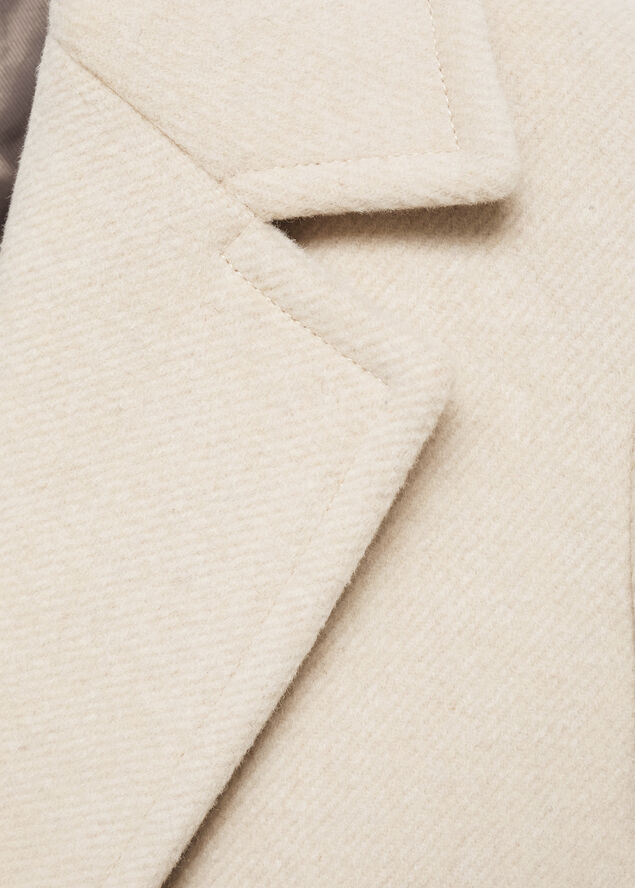 MANGO Double-breasted wool coat Lt pastel grey