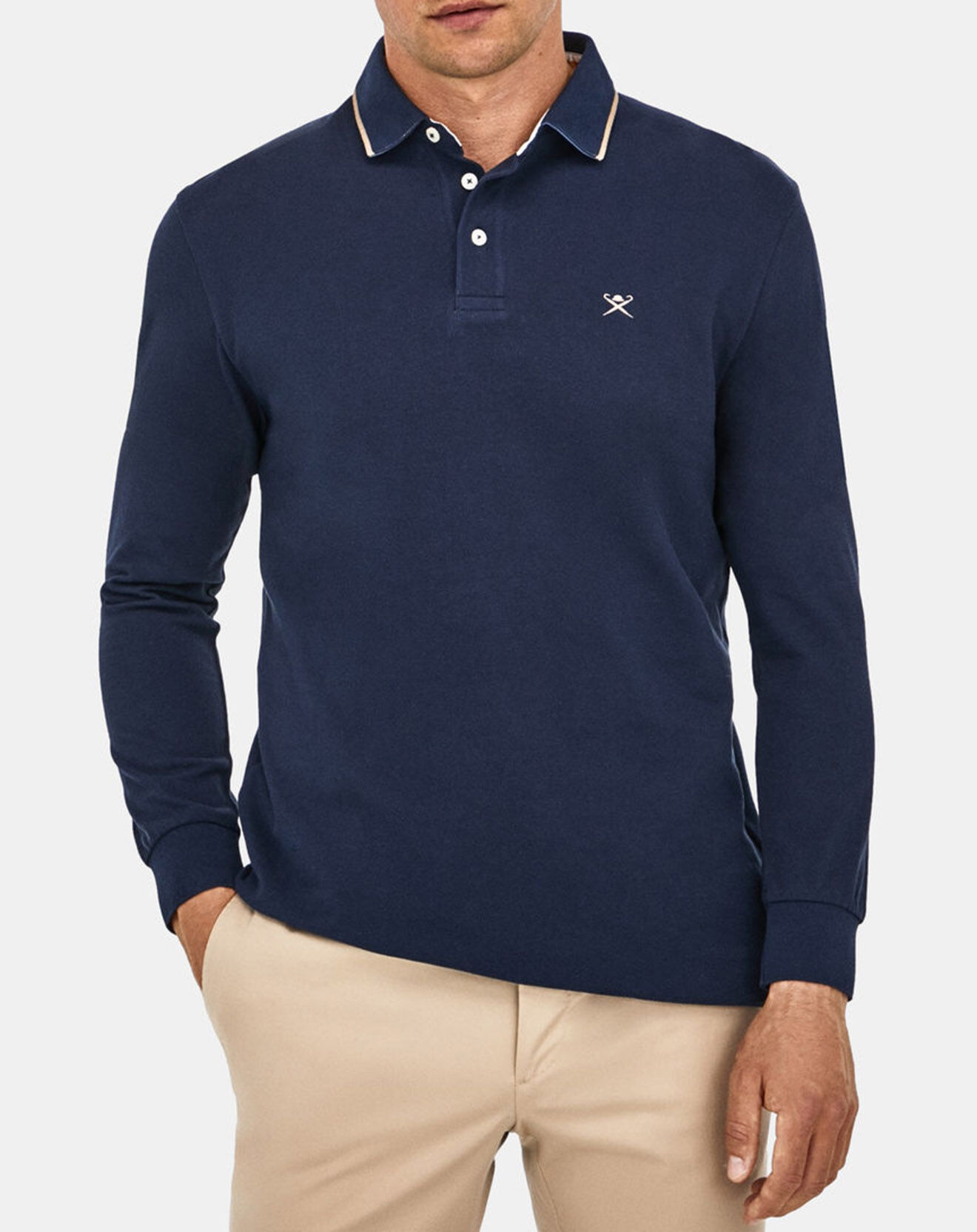 Hackett London Polo piqué Regular Fit bleu