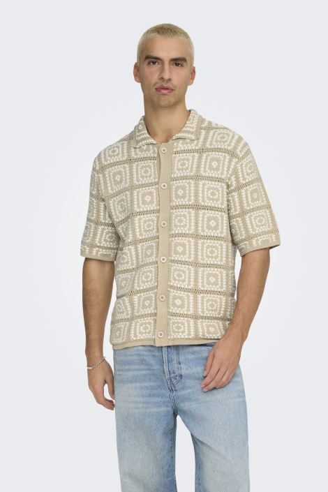 Only & Sons beige heren overhemd