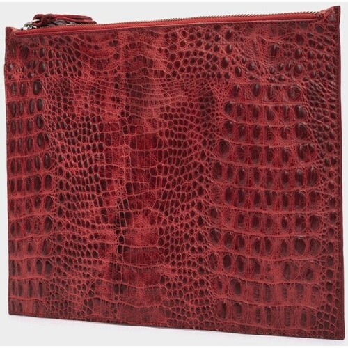 Pedro Miralles - BOLSO DE MANO TIPO SOBRE DE PIEL Rojo