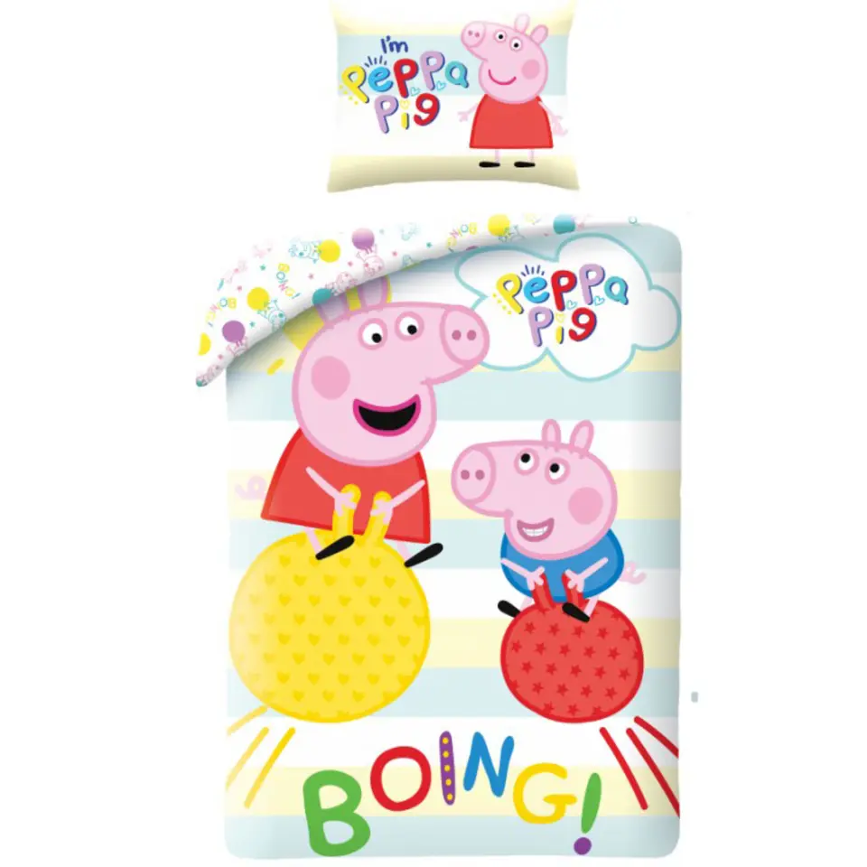 Peppa Pig Dekbedovertrek Boing - Eenpersoons - 140 x 200 cm - Katoen