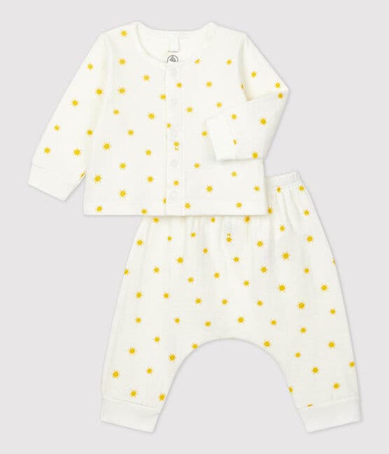 Ensemble 2 pièces imprimé soleil en tubique bio bébé