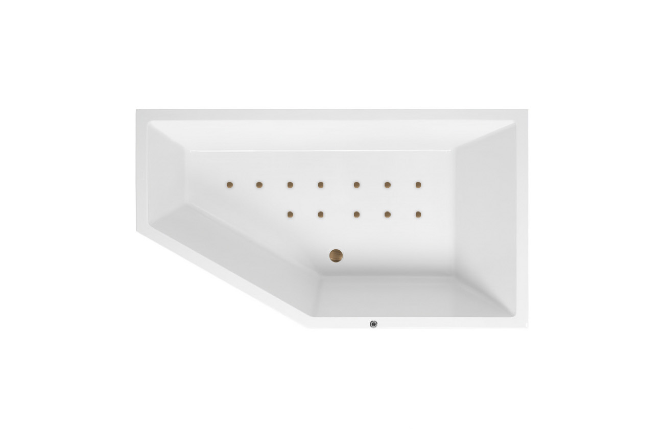 Lambini Designs Florence bubbelbad 160x90cm elektronisch rechts met 12 aerojets rose goud