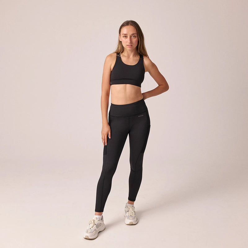Leggings mit Tasche aus recyceltem Polyester Schwarz