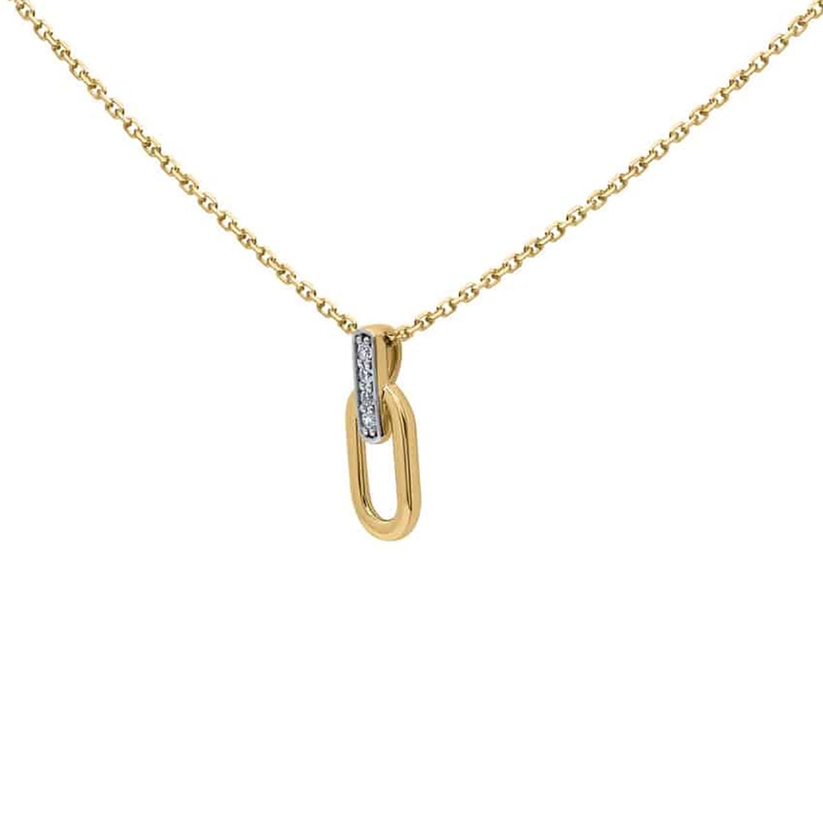 Collier Brillaxis motif ovale or 18 carats oxydes