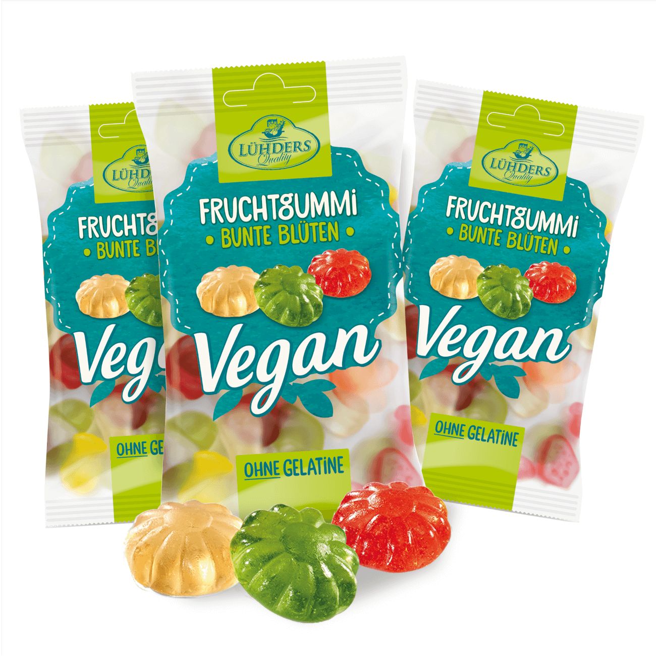 LÜHDERS - Bunte Blüten Fruchtgummi, vegan