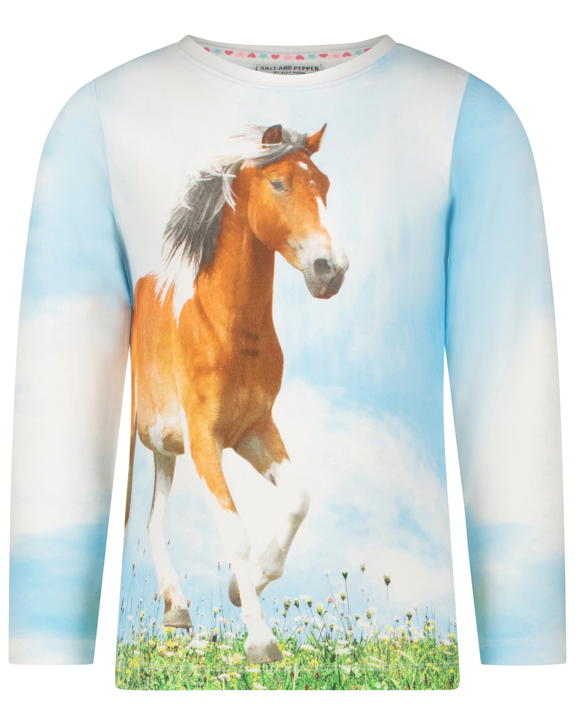 Langarm-Shirt HORSE HEAVEN an pastel blue