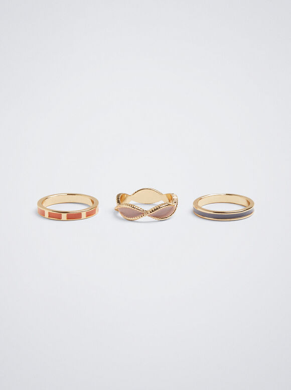 Conjunto de Anéis de Esmalte - Multicor