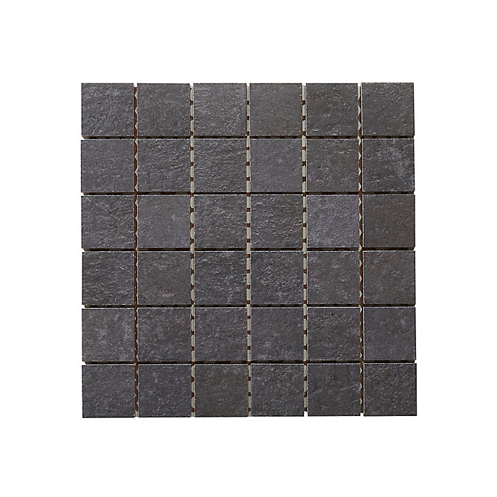 Mosaïque sol et mur anthracite 30 x 30 cm Metal ID