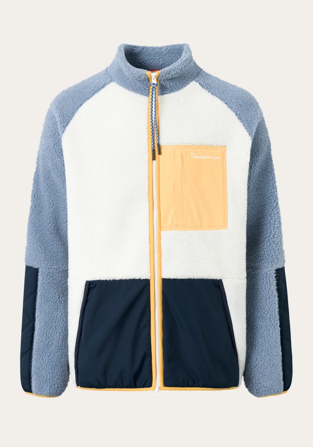 Knowledge Cotton Apparel Fleecejacke Teddy Zip Sweat Egret