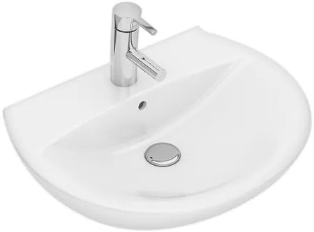 Ifö Spira vask buet 57cm 15122 - boltemontering, med hanehul og med overløb dybde 430