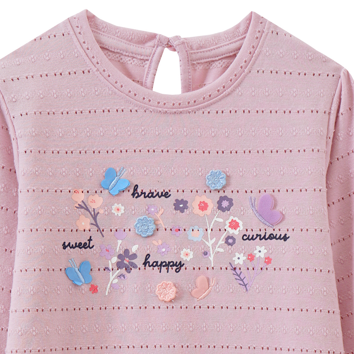 Topolino Mädchen Langarmshirt mit Ajour-Muster helllila