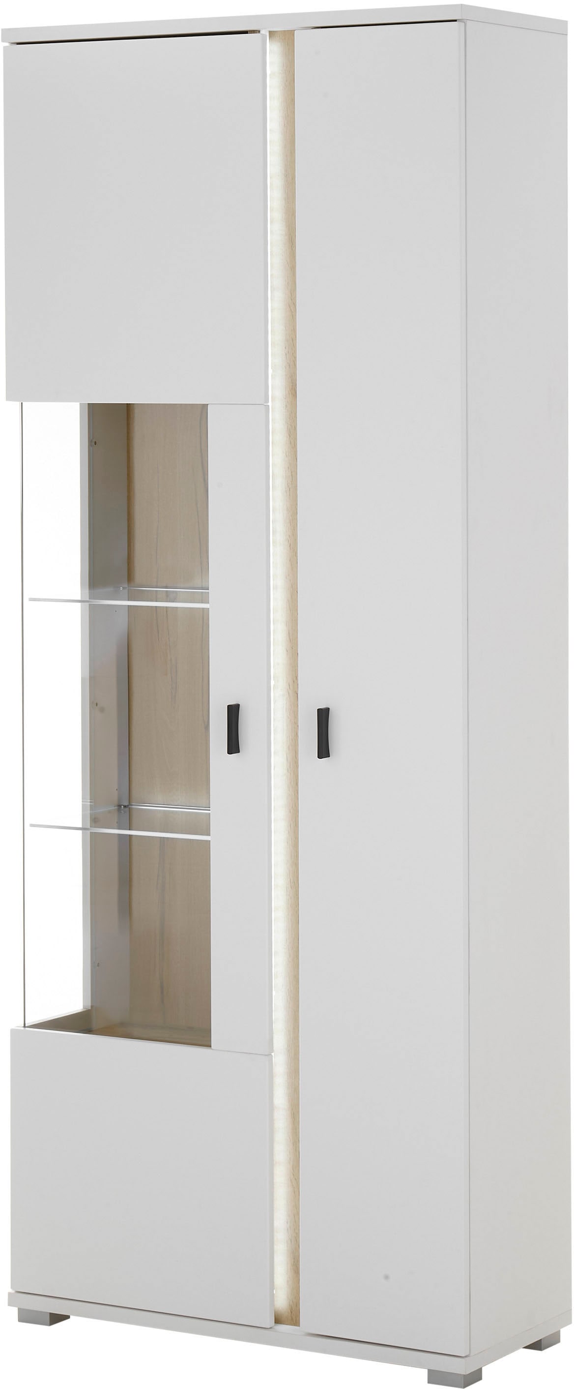 INOSIGN Vitrine »LONG ISLAND, Stauraumvitrine« 1 Stk. tlg. in moderner Trendfarbe,inklusive senkrechter Beleuchtung,Breite 80 cm