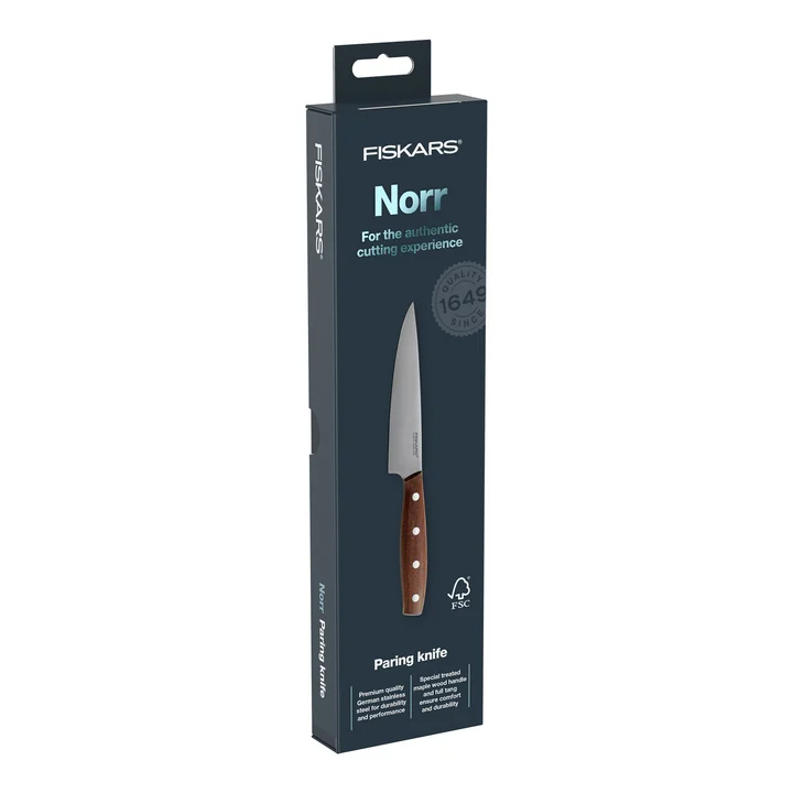 Fiskars - Norr Gemüsemesser 12 cm, Edelstahl / Ahorn