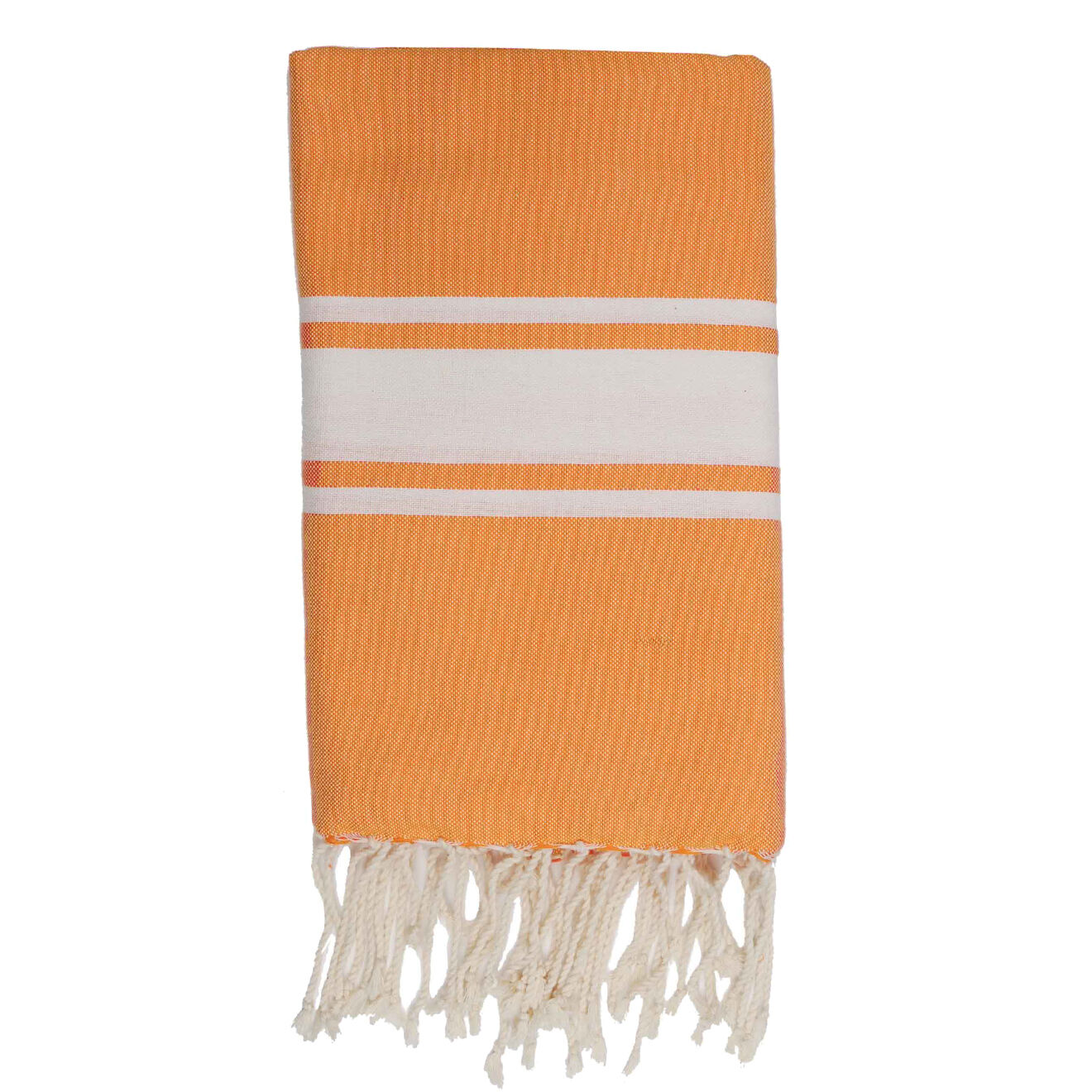 Febronie Fouta Traditionelle St Tropez orange/blanc - 100x200 cm