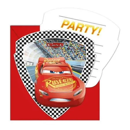 Procos Disney Pixar Cars 3 Einladungskarten mit Umschlägen 6 Stück