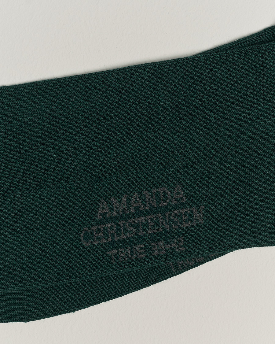 Amanda Christensen 3-Pack True Cotton Socks Bottle Green