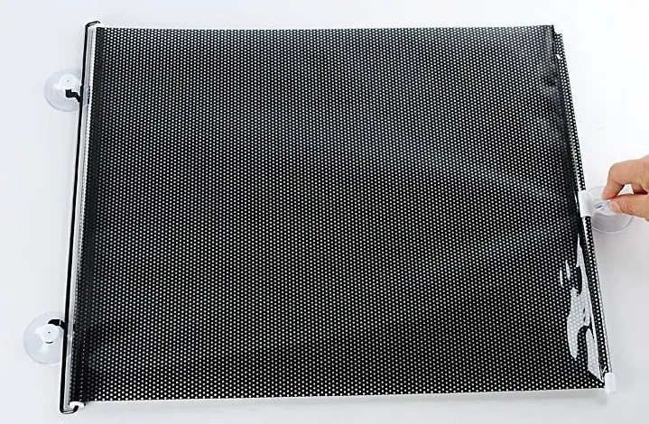(40x60cm) Praktische Sonnenblende Sonnenschutz für das Auto mit Saugnapfhalterung - Schwarz