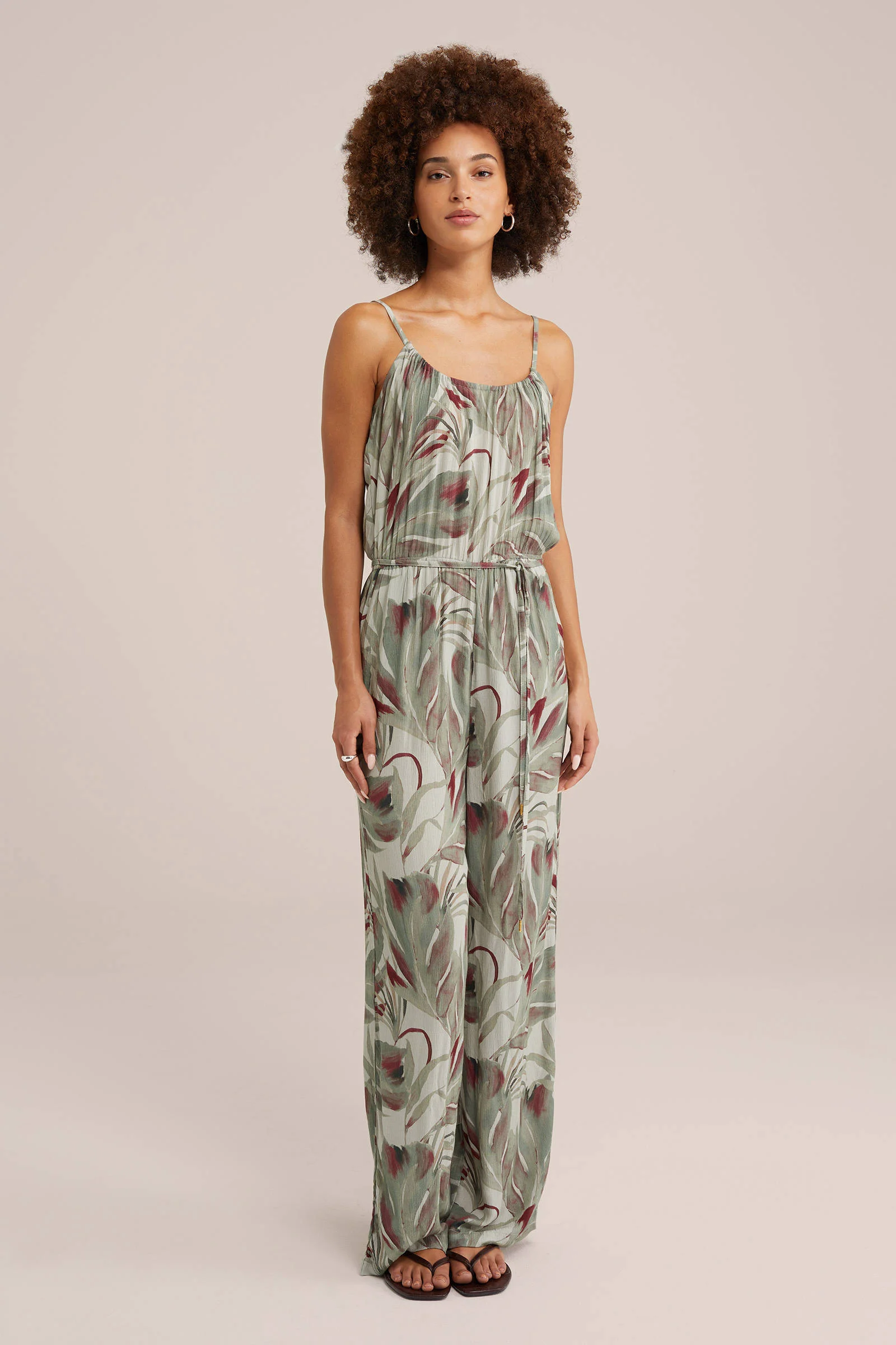 WE Fashion jumpsuit met all over print groen