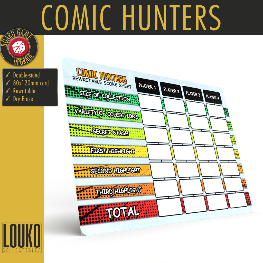 Comic Hunters - Feuille de score réinscriptible