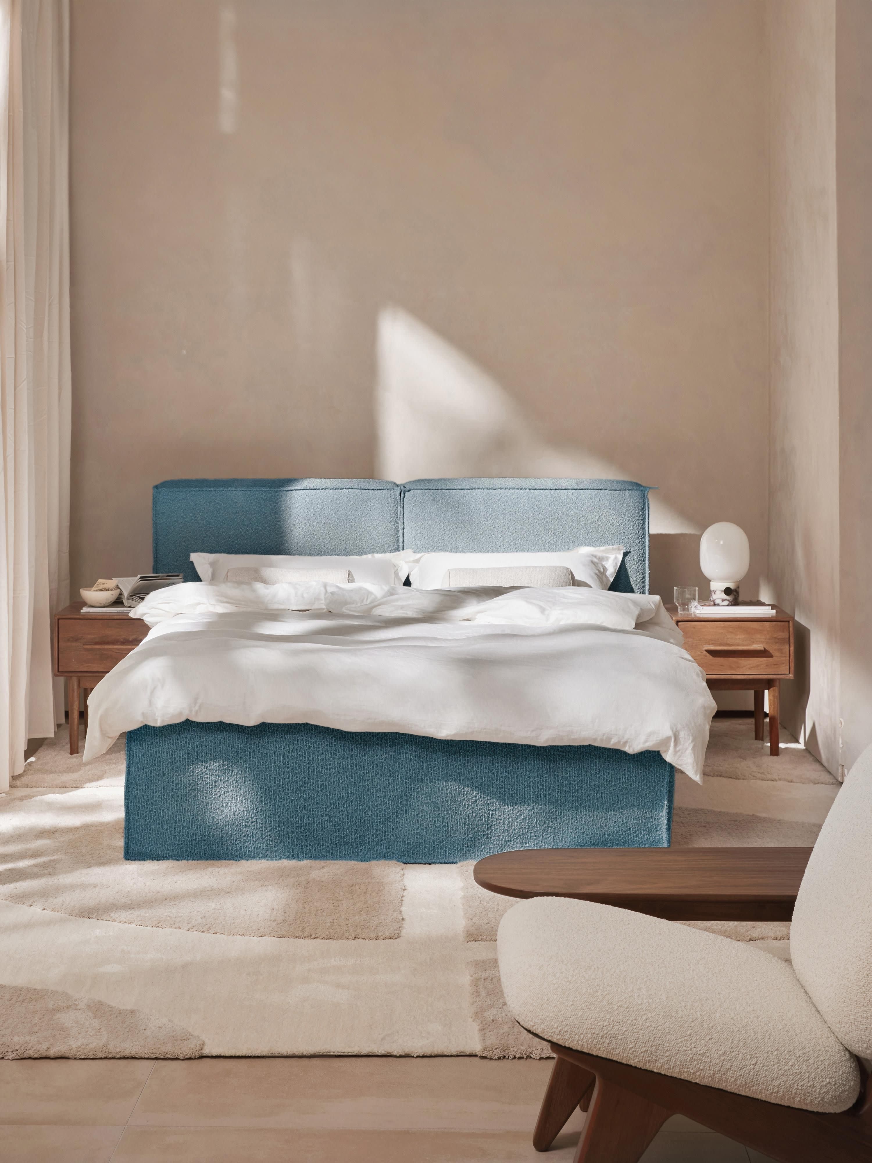 Bouclé boxspring bed Lennon