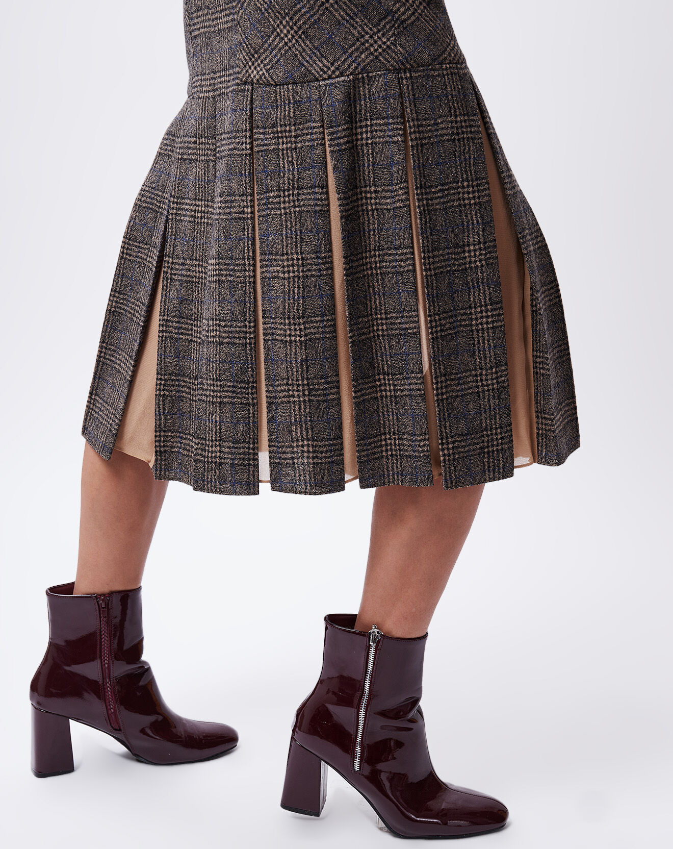 John Galliano Jupe en Laine & Soie Amie marron