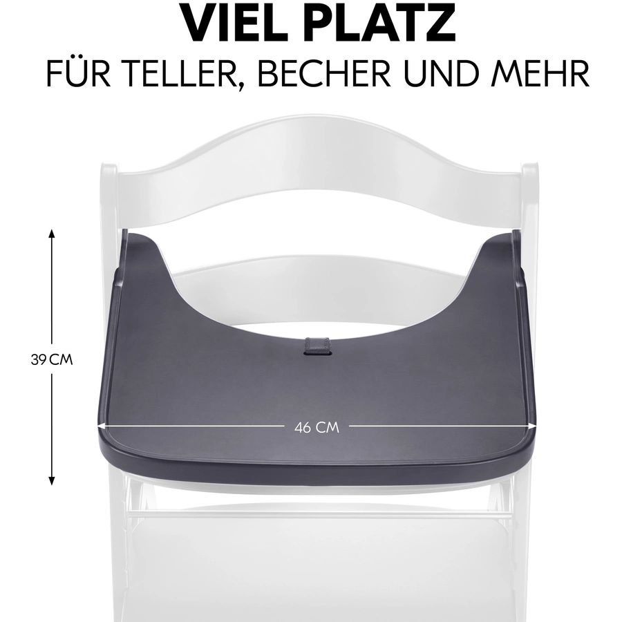 hauck Alpha+ Wooden Tray Dark Grey