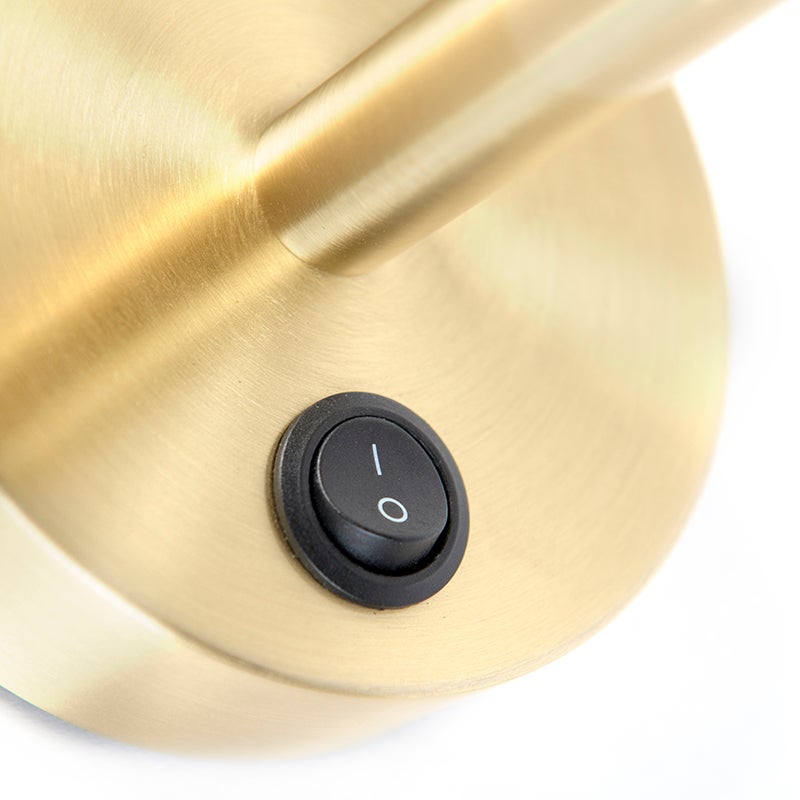 Gouden wandlamp met schakelaar, 1 lichtbron - Combi