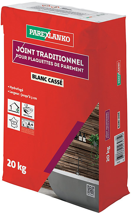 Joint pour plaquettes de parement intérieur et extérieur blanc cassé Parexlanko poudre 20kg