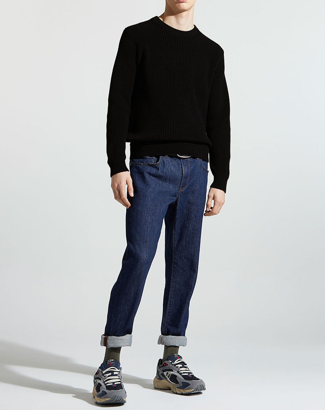 Galeries Lafayette Pull Brib rib noir
