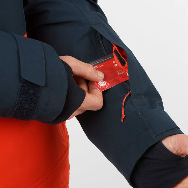 Veste de ski SALOMON HIGHLAND JACKET M CARBON/FIERY RED