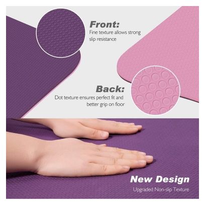 Tapis de Yoga  Tapis Gym  Couleur Violet  183x61x0.6 cm  Tapis de Sol pour Sport  Fitness