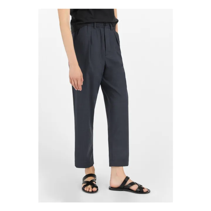 Masscob Pantalon Pebble Laine Vierge | Bleu foncé