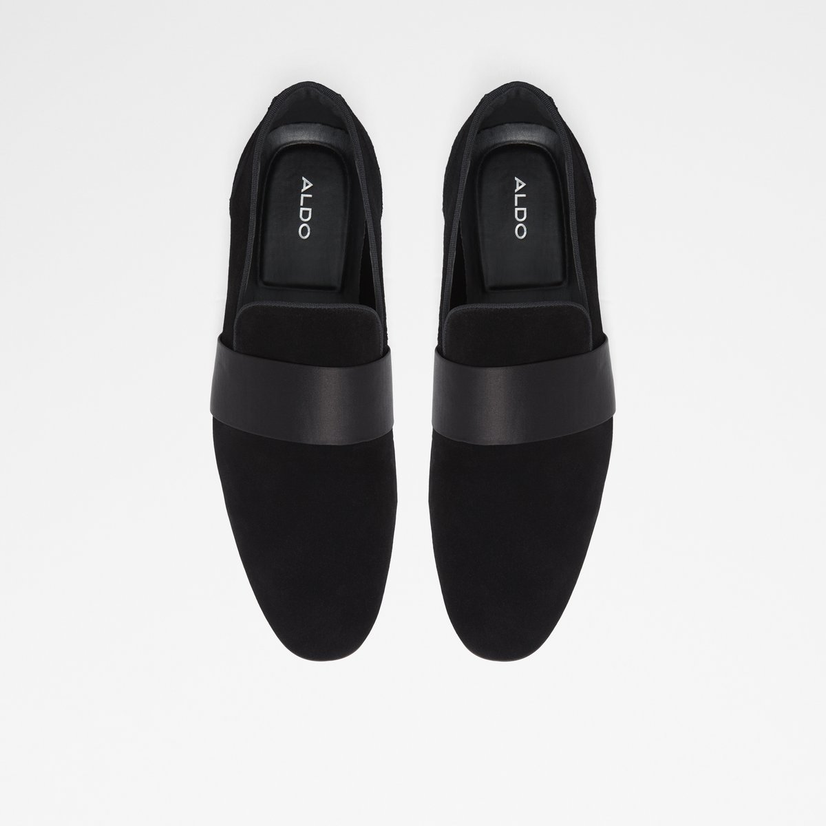 Asaria Black Leather Suede Men Loafers & Slip-Ons