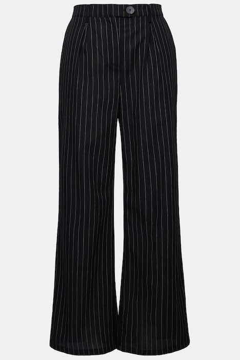 Nadelstreifen-Hose, Wide Legs, High Waist