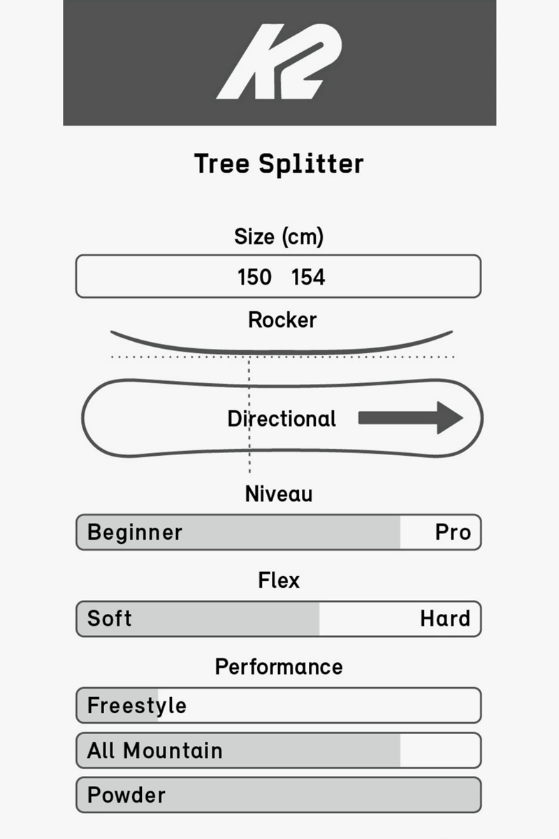 K2 Tree Splitter Snowboard 2223