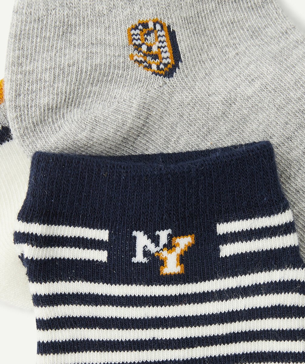 LE LOT DE 3 CHAUSSETTES BLEUES BLANCHES ET JAUNES