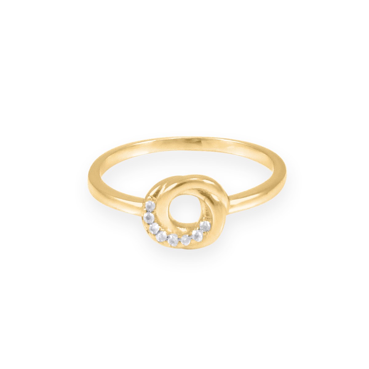 Bague plaquée or avec oxydes de zirconium