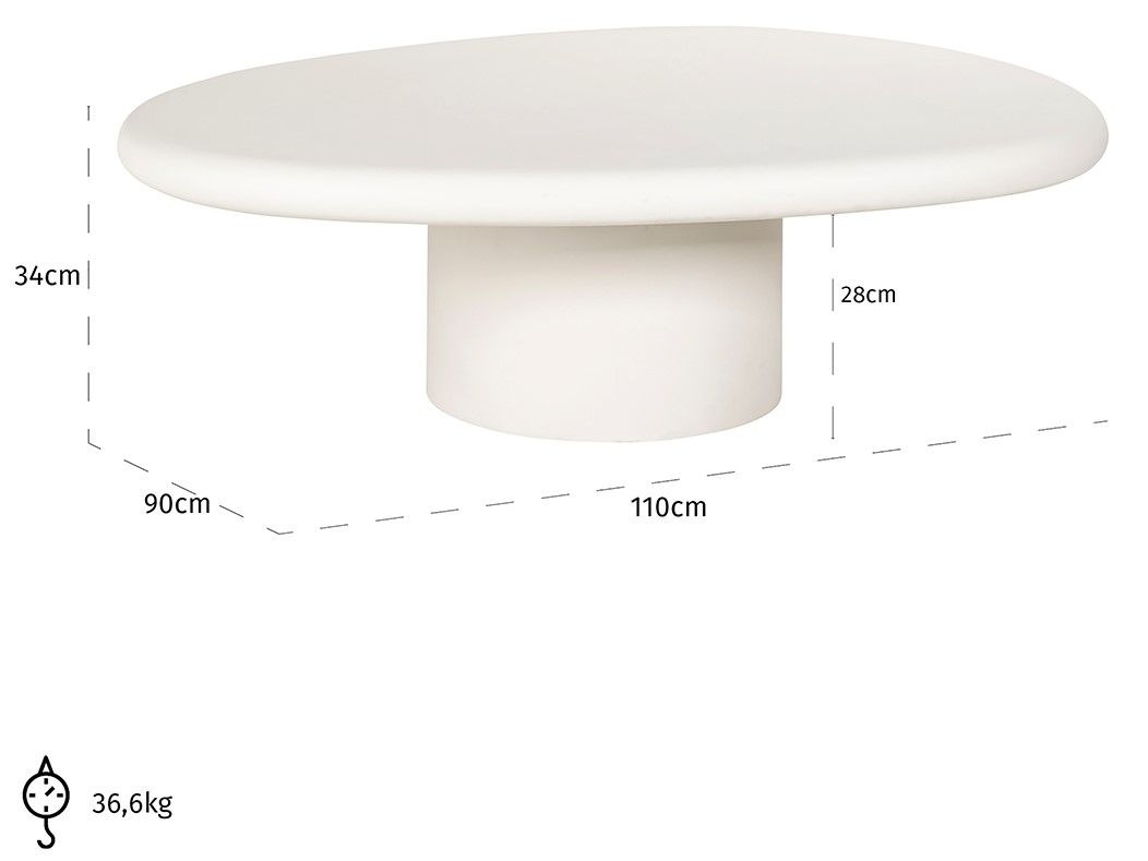 Salontafel 211685 Bloomstone B110 x D90 x H34 cm