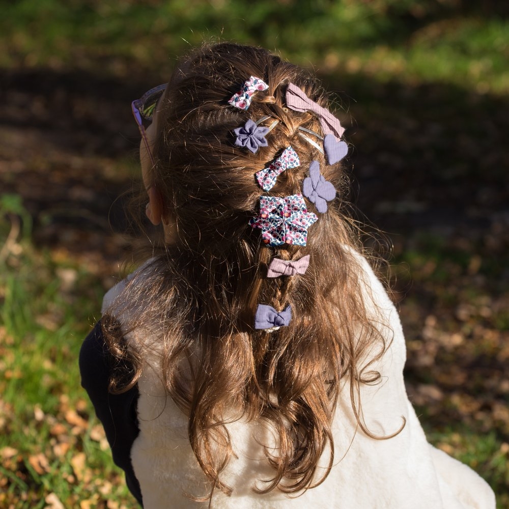 Barrette Fleur Étoile Boutons Rose