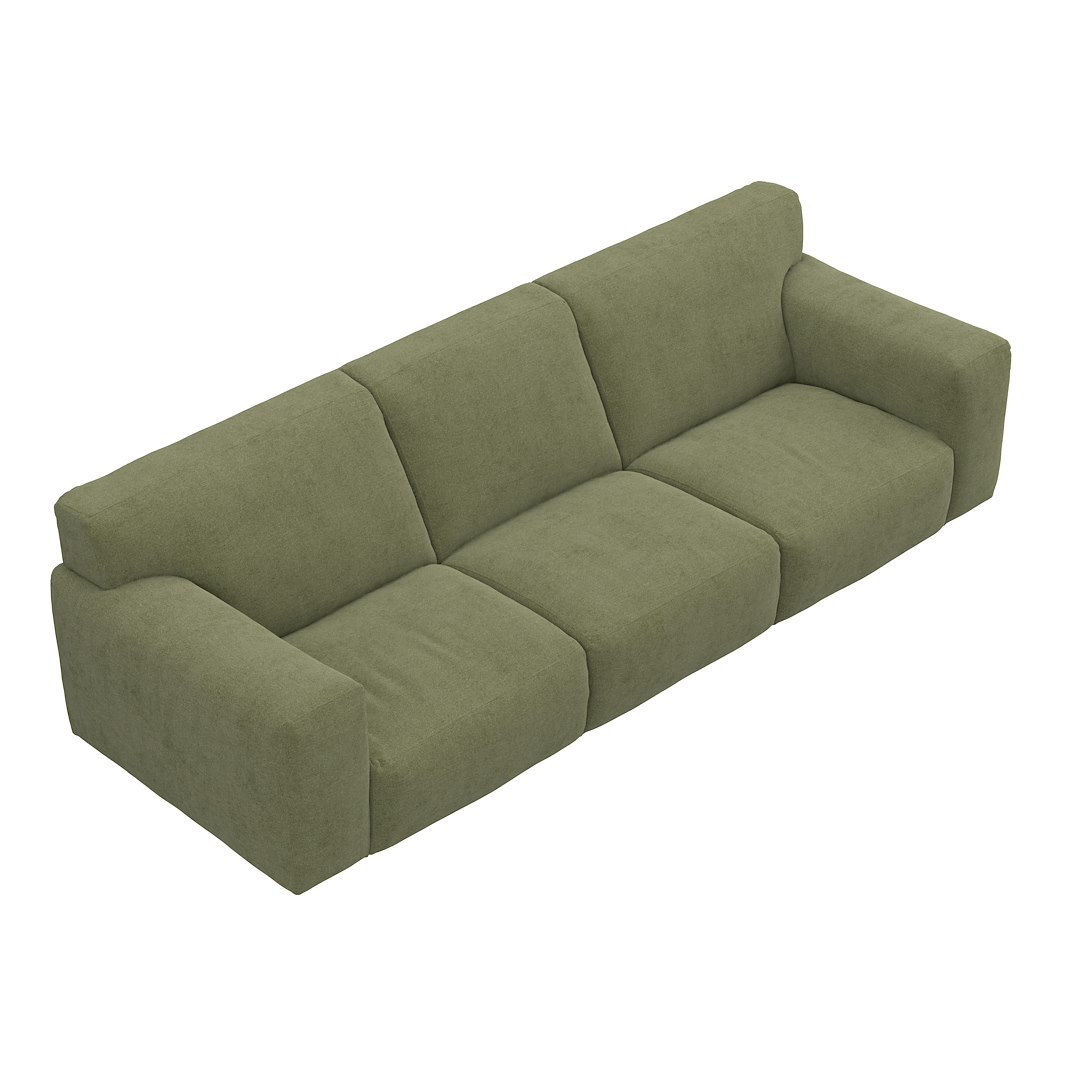 Vesta 4-seter I Tekstil Velvety Green, standardsøm, sort metallben 10 cm, Comfort CM