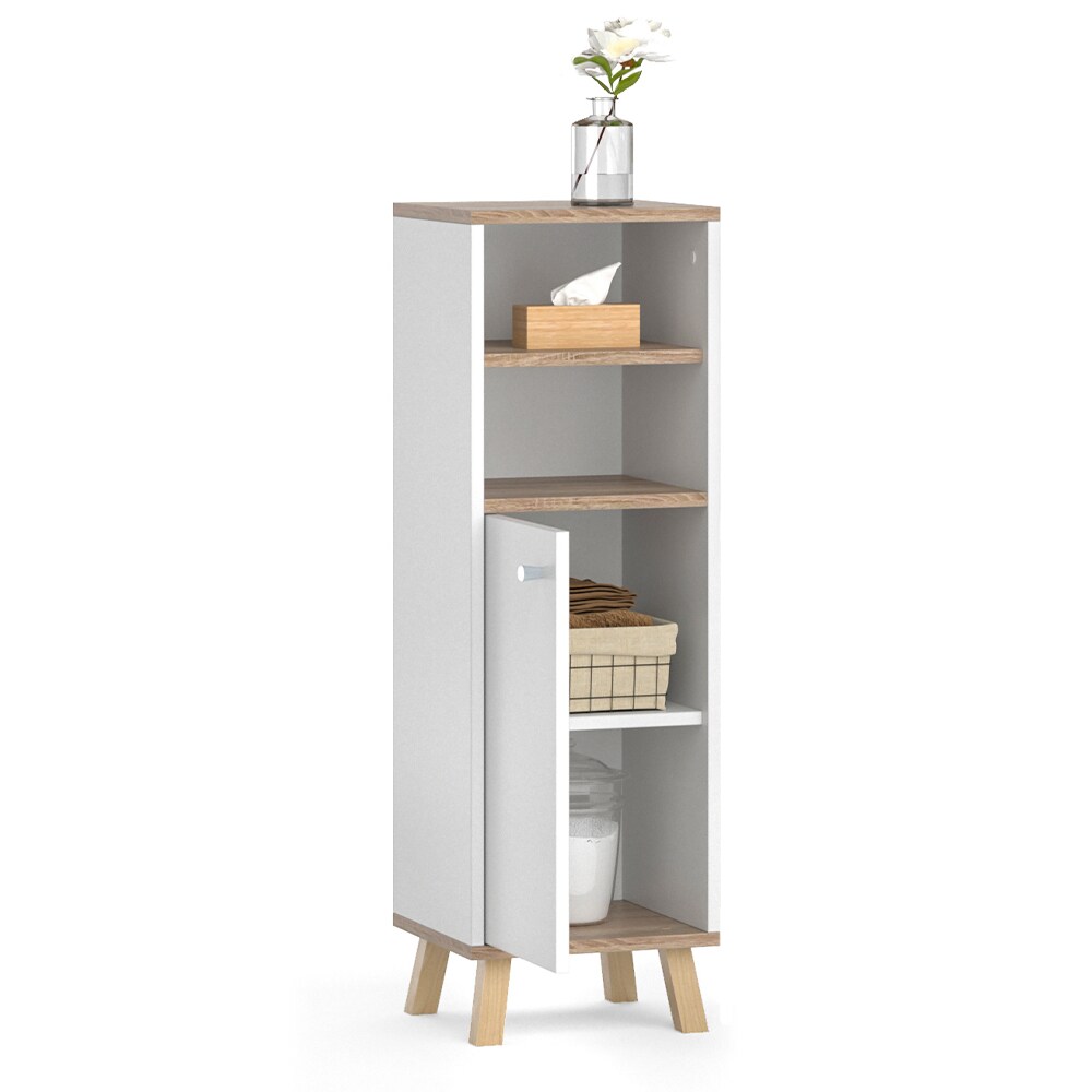 Vicco Midischrank Badschrank Badregal Senyo Sonoma/Weiß 2 Fächer Badmöbel