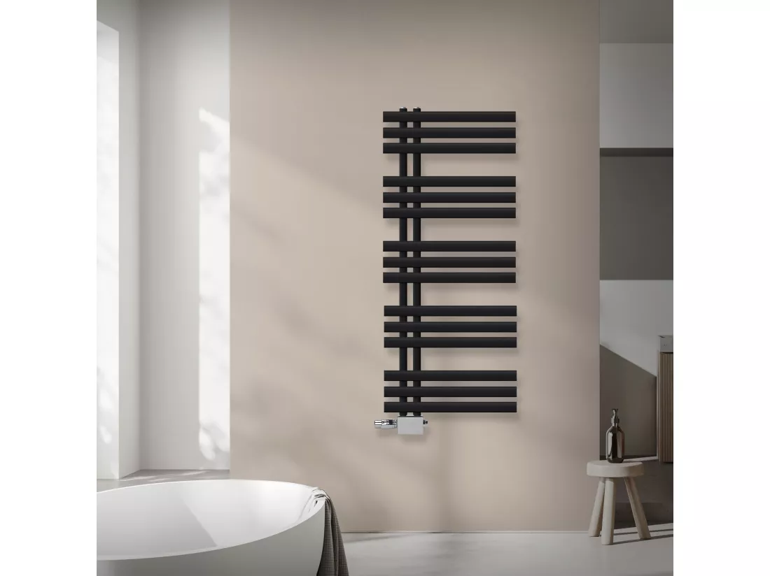 Iron EM Radiateur sèche-serviettes salle de bain en acier noir mat 500x1200 mm