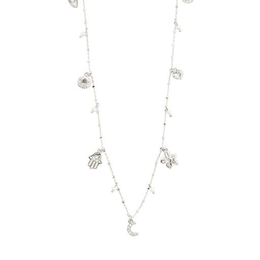Pilgrim Prucence Recycled Halskæde, Silver Plated, 38 cm