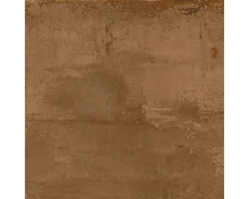 Terrastegel van porselein, metallic Cortenbruin, gerectificeerde rand, 60 x 60 x 2 cm