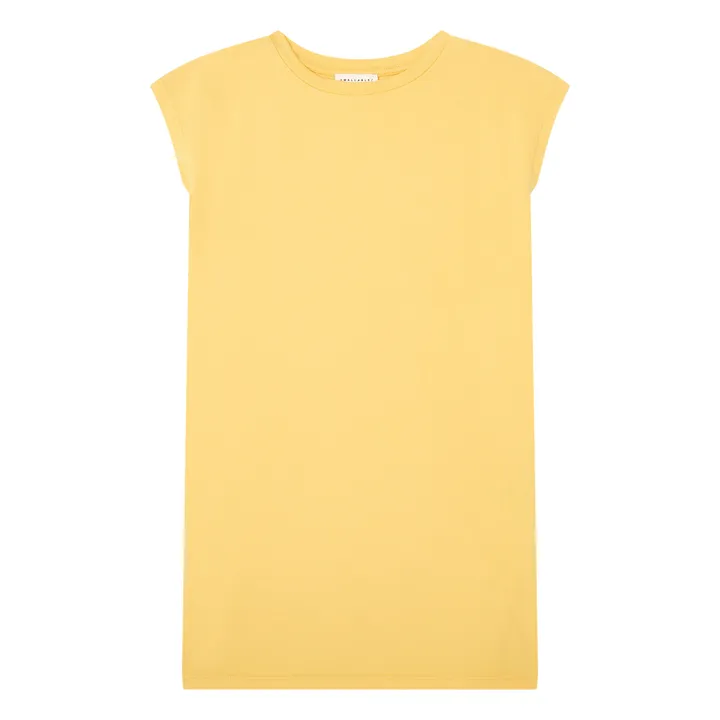 SMALLABLE BASICS Robe Debardeur Fille A Fentes Coton Bio | Jaune