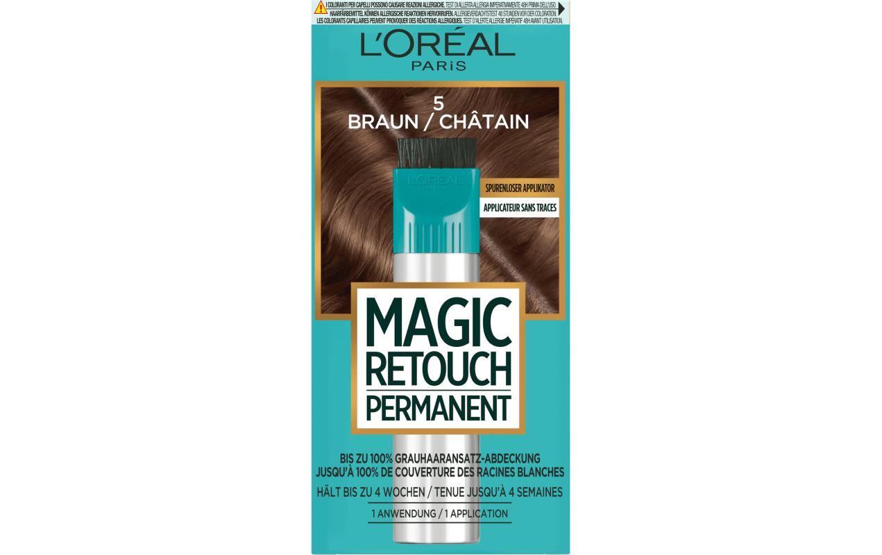 Magic Retouch Permanent 5 Braun 1 StückAnsatzspray zum Kaschieren von grauen Haaren